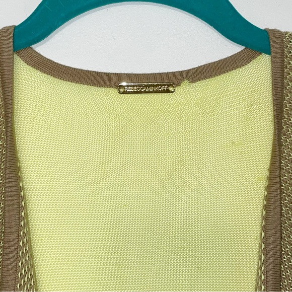 Rebecca Minkoff | Sweater Cardigan Women’s Size XS Yellow Tan Stripe - Picture 5 of 6